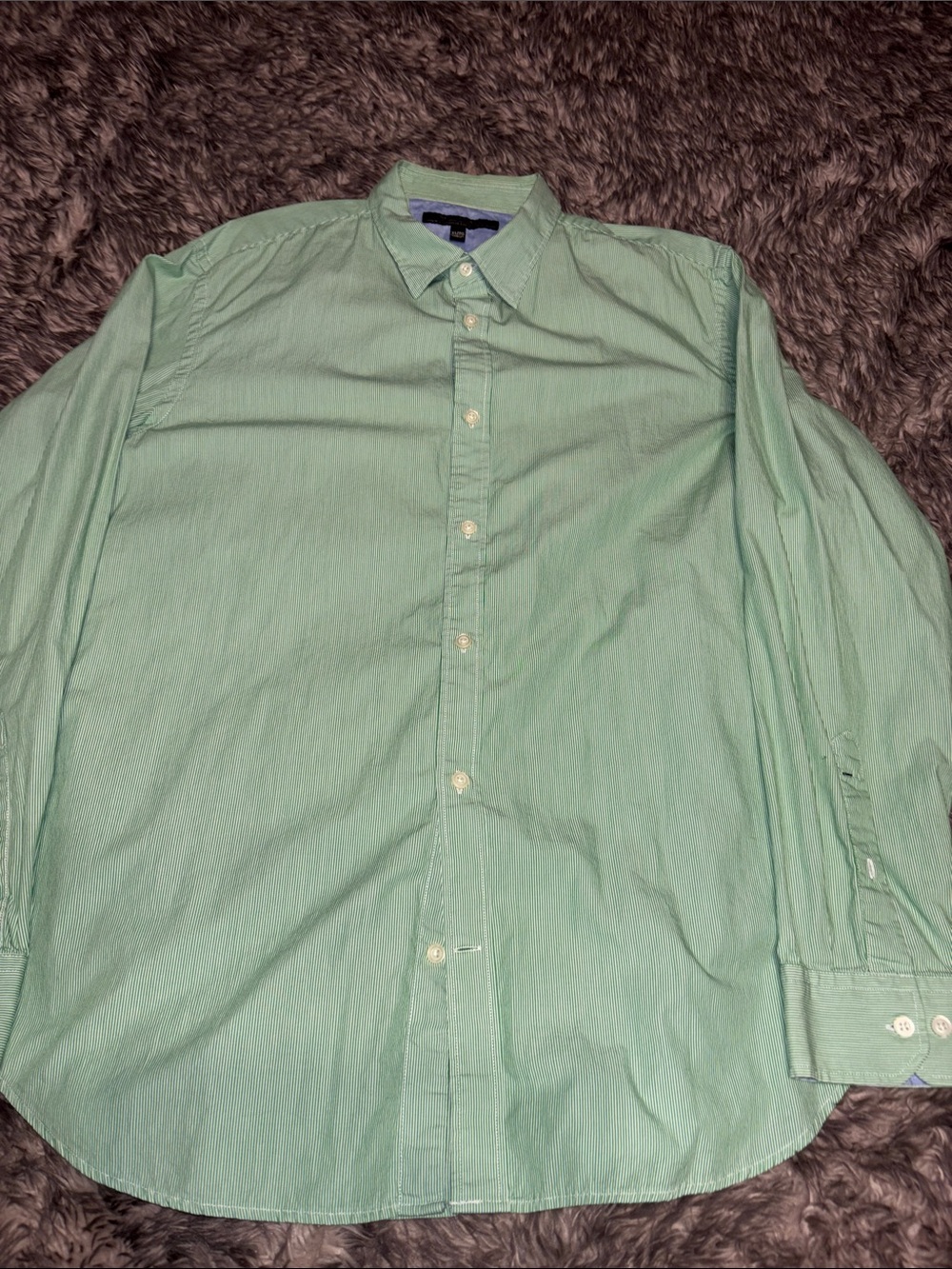 Banana Republic Soft Wash Tailored Fit Bright Green Long-Sleeve Dress Shirt
